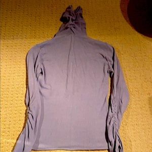 Lightweight puckered turtle / cowl neck sweater